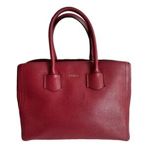 Burgundy Furla Leather Handbag
